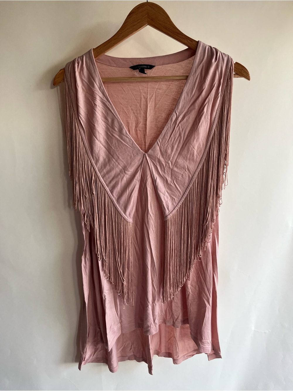 Banana Republic Tassel Tank Top Light Pink Sz Med Women’s Tunic EUC